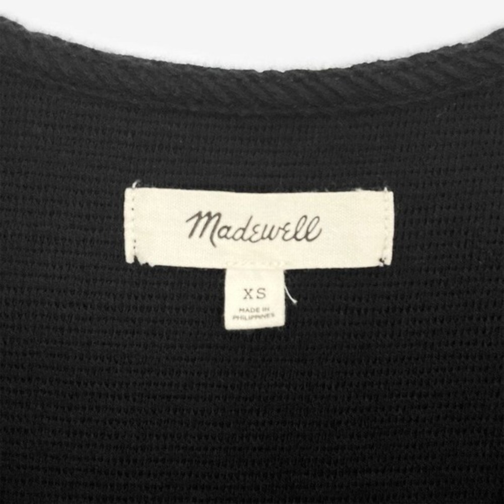 Madewell Balloon Sleeve Mini Dress Size XS Black Cotton Minimalist Career Office - Picture 11 of 12